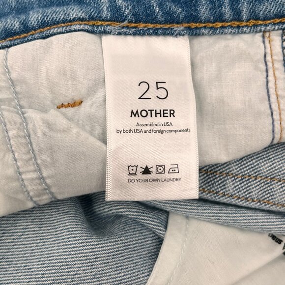 Snacks by Mother Pleated Wide Leg Denim Size 25 Raw Hem High Rise Jeans - Picture 15 of 16